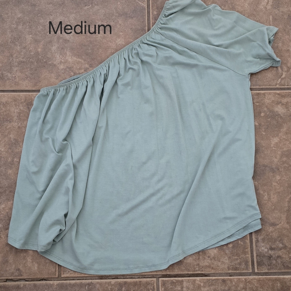 One-Shoulder Light Blue Top - Medium